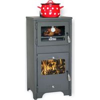 EEK A+ Kaminofen mit Backfach und Herdplatte Ever 2 Holzofen 7,85 kW Kamin Ofen Holz Werkstattofen Hüttenofen Heizofen