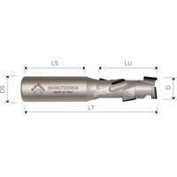 MTEC012.140 - SPINDELFRÄSEN AUS DIAMANT Z1+1 KÖRPER AUS STAHL PKD H2,5 MM - MOBILTECNICA .140D25 LU 34 DS25 LT99 Z(1+1)(4DP+1HW) AX20° LI H2,5