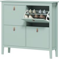 Scarpiera Slim 4 Cassetti 20 Paia Scarpe EU44 Ripiani Regolabili 105x24x95.5cm Vert