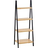 Scaffale da Bagno Berilo Nero Naturale 40 x 109,3 x 30 cm