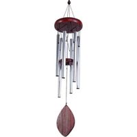 Carillon éolien 6 tubes - Argent - Décoration jardin - Qualité sonore supérieure