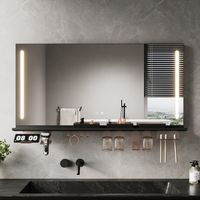 SONNI Badspiegel mit LED Beleuchtung, Ablage, Dimmbarer 3-Farben Beleuchtung und Antibeschlag, 1200x600, Stilvoll und Funktional