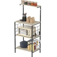 Échafaudage Cucina 4 Niveaux Pannelli Rete 8 Gants Industrielle 60x42x134.5 cm, Chêne