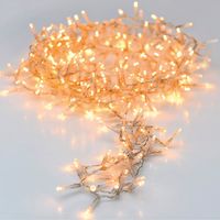 Guirlande Fixe Mini-light 180 Ampoules Blanc Chaud Câble Transparent 16,5m