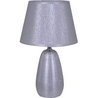 Naeve SIMLY CERAMICS Lampe de table avec abat-jour rond conique argenté 1xE14