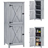 Abri de rangement en bois — Abri de jardin compact pour outils (avec porte verrouillable), gris clair