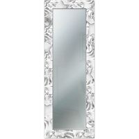 Lupia - Specchio da Parete Lungo MIRROR FANTASY CALLE WHITE, Specchiera Rettangolare con Cornice Legno Stampata, Design Moderno Tropicale, Adatto per Camera da Letto, Soggiorno, Ingresso, 52x152 cm