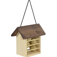 Dobar Vogelfutterhaus für Meisenknödel 22 x 14 x 21 cm braun