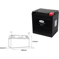 BATTERIA LANDPORT HVT-2 (MH HVT-2) 12V 30AH 169X131X174 PESANTE V-TWIN SENZA MANUTENZIONE - A ELETTRODO (CORRENTE DI AVVIAMENTO AUMENTATA 400A) (DESTRA +) (2)