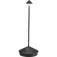 Lampada a led da tavolo Pina Pro Nero Opaco ricaricabile e dimmerabile senza fili Zafferano 2200-2700-3000K IP54 Batteria da 12h