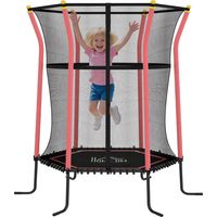 Cama Elástica Infantil Trampolín para Niños +3 Años con Red de Seguridad Ø163,5x190 cm Rojo