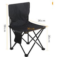 ALLIANDISblack Outdoor Foldable Chair Camping Chair with Side Pocket Picnic Oxford Cloth Chairs Portable Beach Fishing Chairs Outdoor Chair