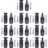10 Paires / 20 Paires De Connecteurs De Cable De Panneau Solaire Male/Femelle Pour Systeme Pv, 10 Paires Sans Cle