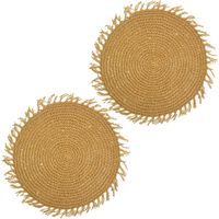 Lot de 2 sets de table ronds en jute FILI