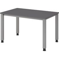 bümö Schreibtisch Serie-Q Rechteck: 120 x 80 cm Graphit Silber