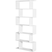 Librería 6 Estantes Moderna 80x23x192 cm Blanco