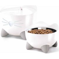 Cat-it Kit Catit Pixi Trinkbrunnen und Napf Weiß 2,5 Liter