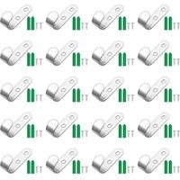 Lot de 20 crochets pour bâches de remorque, 44 x 21 x 16 mm, fixations pour bâches, crochets pour bâches de remorque, accessoires pour remorques porte-voitures