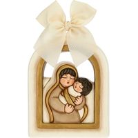 THUN - Formella con Madonna e Bambin Gesù - Decorazioni Natale Casa - Formato Medio - Ceramica - 9 x 1,8 x 14,5 h cm