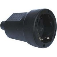 Schuko-Netzstecker 16A/250Vac Gummi SCHWARZ
