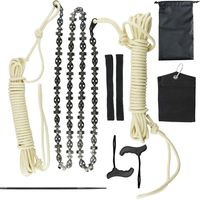 Hand Saw Chainsaw - 48 Inch Saw Chain - 62 Blades - For High Branch Cutting Up To 9 M - With Two 7.2 M Ropes And Throw Weight - 1 Piece