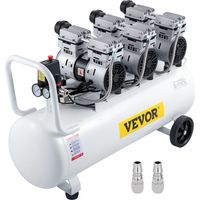VEVOR Compresseur deair silencieux sans huile 22 gallons 80 l air comprime silencieux avec 2 manometres pour reparation domestique, nettoyage du chauffage au sol, peinture en tole