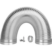 Gaine de ventilation flexible de 150 mm de diamètre — Adaptée aux hottes de cuisine, climatiseurs, hottes d'extraction et sèche-linge — Tuyau d'évacuation semi-rigide de 1,5 mètre — Aluminium
