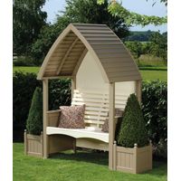AFK Cottage Arbour Wooden Garden Seat Chair Bench Nutmeg & Cream FSC