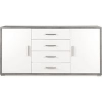 Madia con 2 ante e 4 cassetti centrali 174 cm in melaminico Quercia Bianco - VALE
