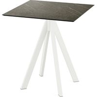Infinity table de bistrot avec piètement blanc + plateau HPL Midnight Marble 70x70 cm - Feros