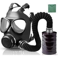 Gas respirator mask with 40mm activated carbon filter and air supply hose, Military-grade nuclear and chemical survival gas masks, Respirator mask