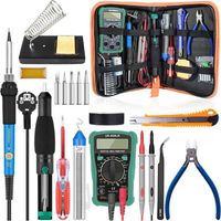 Lötkolben-Set mit einstellbarer Temperatur, 220V 60W Lötpistole, Multimeter, Pinzette, Lötwerkzeug-Set (ohne Schalter)