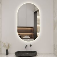 1200x700mm Oval LED mirror with 3 colors brightness and temperatures,Anti-fog,Memory Function