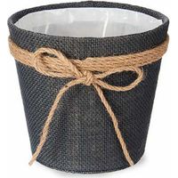 Cache-pot - IBERGARDEN - Enlace - Plástico - Gris - 16 x 14,5 x 16 cm