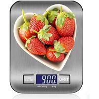 Balance électronique de cuisine en acier inoxydable portable - Argent