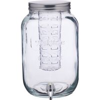 Home Made Tarro con Grifo e Infusor de Agua, Cristal, Transparente, 7,5 litros