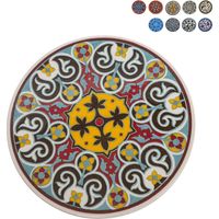 Dessous de plat rond en céramique peint à la main 17x1 cm Suli - Jaune