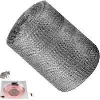 Lntyq Barrière anti-rongeurs, remplissage en acier inoxydable pour trous de fissures murales, rouleau de treillis métallique à double couche, adapté au garage de la maison de jardin,12,7 cm x 6 m, gri