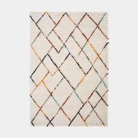 Décoweb – Tapis shaggy motif berbère 160 x 230 cm – 100% polypropylène – Densité 44640 points/m² – Épaisseur 30 mm – Entretien facile