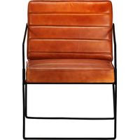 Fauteuil de Salon,Chaise,Fauteuil Brun roux Cuir véritable433282