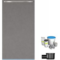 Receveur à carreler WEDI Fundo Riolito Neo + barrette de finition + bonde horizontal + kit d'étanchéité 120 x 100 cm