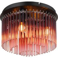 Globo - plafón - GORLEY - negro - vidrio - Ø 32cm - E14 -