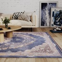 Tapis oriental tissé Diba - 300x200cm, Rectangular - 100% Acrylique - Tissé - Bleu