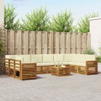 vidaXL Ensemble de canapés d'extérieur 11 pc Naturel et Crème