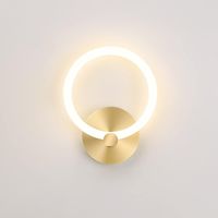 LED-Wandleuchte für den Innenbereich, 19 cm, goldfarben, moderne runde Nachttischlampe, Flurleuchte für Wohnzimmer, Schlafzimmer, Dekoration, 10 W (Warmweiß 3000 K), goldfarben