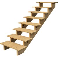 Holztreppe Höhe 139cm 8 Stufen, Breite 60cm, OHNE Setzstufen