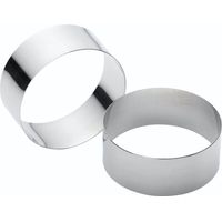 KitchenCraft Set de 2 stampi circolari per cottura dede Acciaio inox, 9 x 3,5 cm