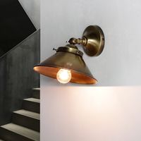 Applique d'intérieur Alice industriel en laiton couleur bronze-similor au design vintage dans un style E14 - Bronze clair brillant