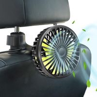 12-V-Autolüfter, USB-betriebener Autolüfter für die Fondpassagiere mit 3 starken Windstufen und 360°-Drehung für Pkw, SUV, Wohnmobil, Lkw und Transporter