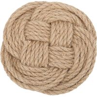 Support de Pot Tapis Antidérapant Jute Tissé Dessous de Plat Moderne Épaissir Isolation Thermique Marron sous-Verres pour Tasse Plat Pan Salle à Manger Cuisine (Marron, Rond)